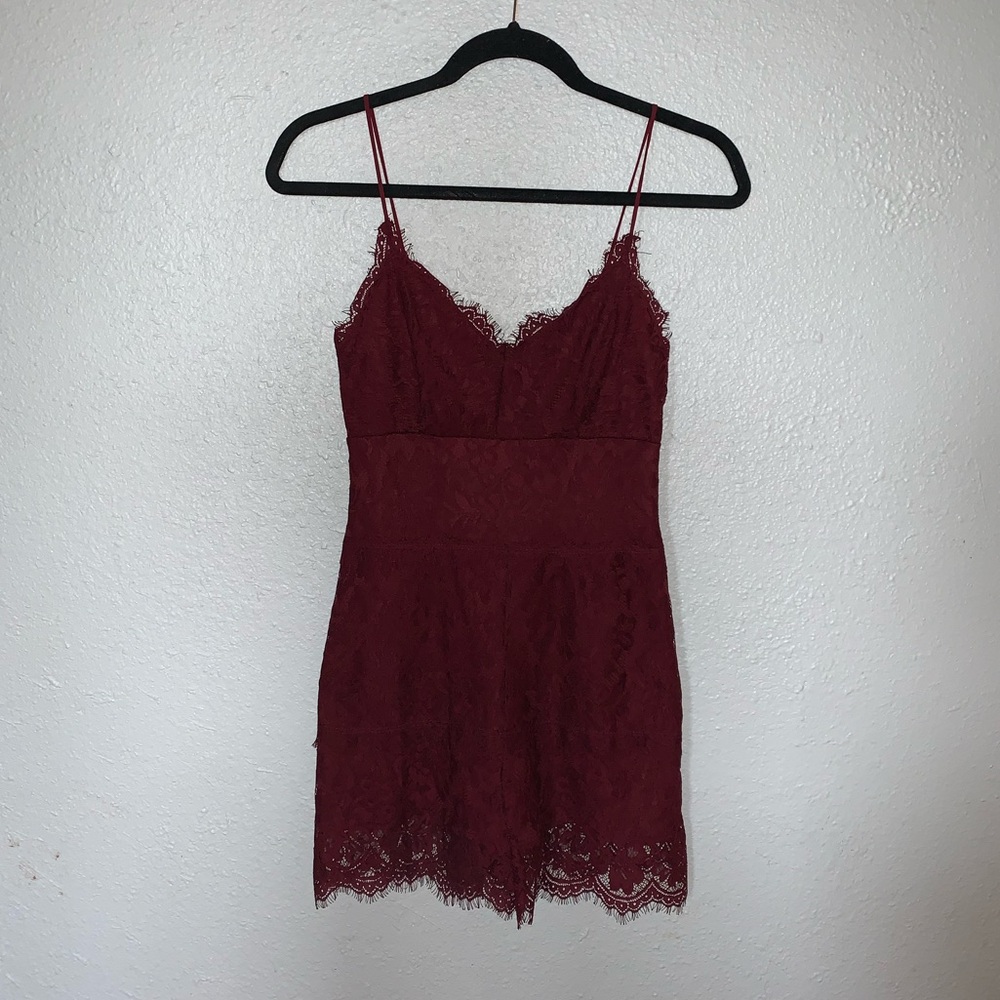 Top shop maroon lace romper